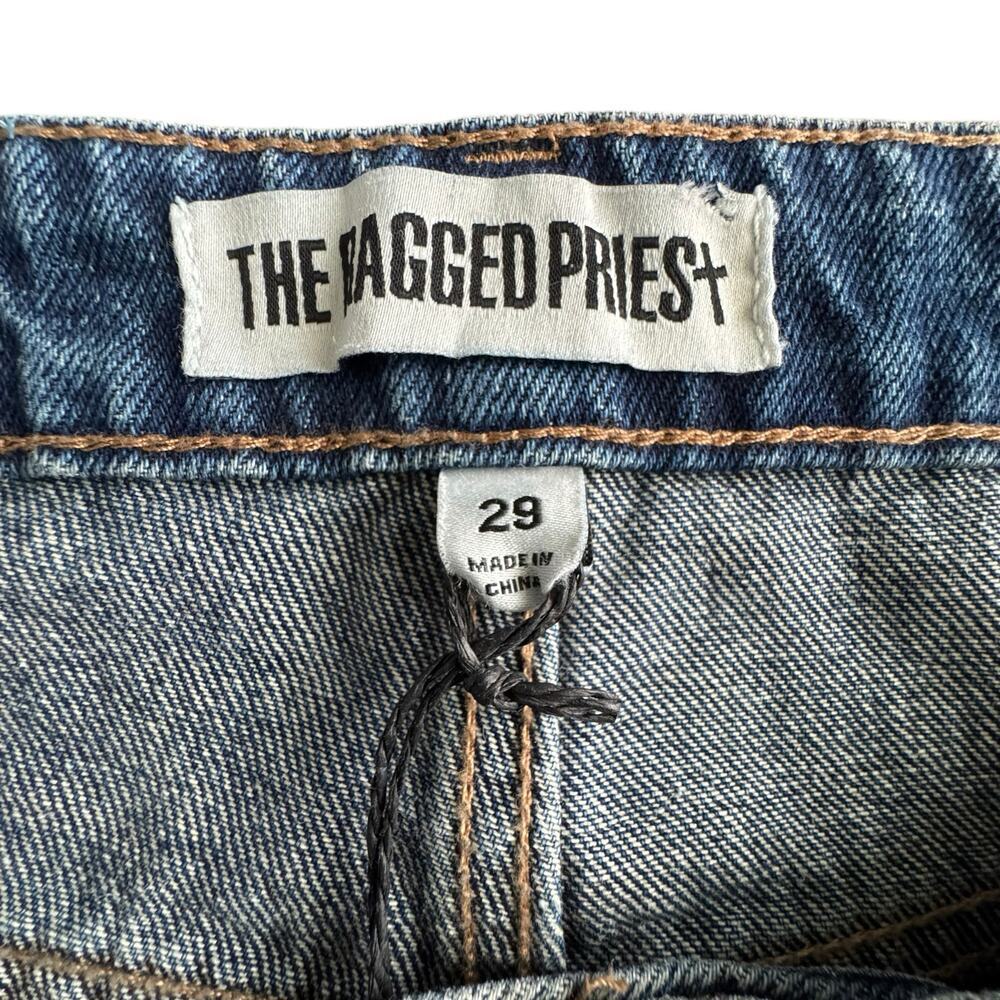 Ragged Priest Wide Leg Saloon Jeans Waist Buckles Knife Pleat Denim Size 29 NWT - Picture 6 of 8